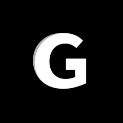 Stylized G Initial Icon â€“ Bold White Logo Design for Modern Branding Illustration