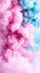 Fototapeta premium Abstract Pastel Pink and Blue Ink Swirls Fluid Art Background Dreamy Color Splash