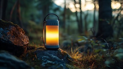 A portable camping lantern with a warm dimmable led