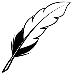 Obraz premium Abstract Quill Pen Line Art for Stationery