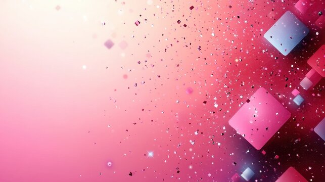 A muted pink backdrop featuring scattered geometric diamonds in a flat design leaving the middle uncluttered 