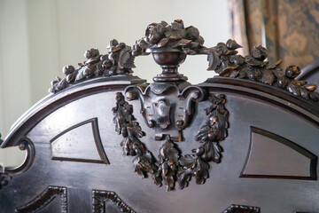 antique bed in the bedroom
