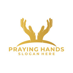 Double Pray Hand logo vector template