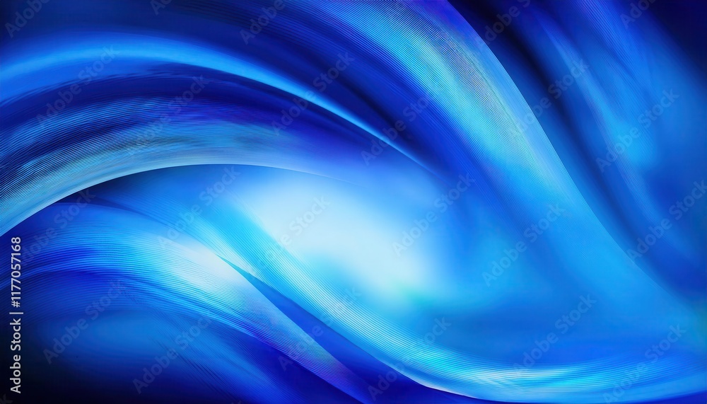 Poster smooth flowing abstract blue wave background with gradients of light and dark shades for technology 
