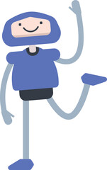 Robot Character Relaxing Illustration
