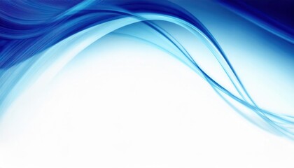 Naklejka premium Elegant Blue Abstract Flowing Wave Design Banner for Modern Business Presentation, Technology Website Background, or Creative Branding