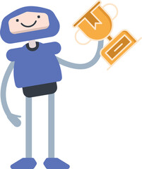 Robot Character Holding Space Gun
