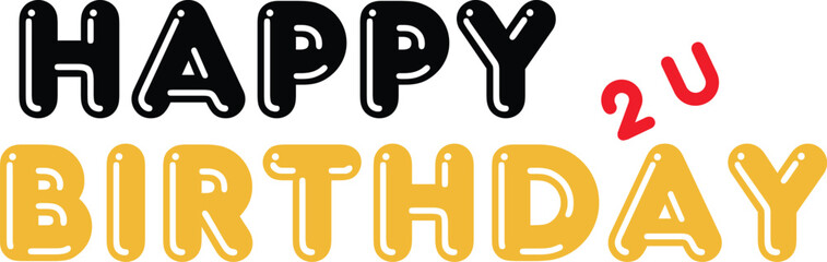 Happy Bierhday text design effect 