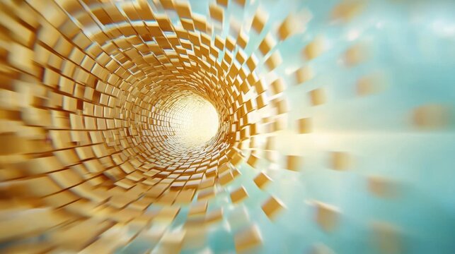 The concentric squares create a mesmerizing visual effect, enhancing the depth and dimension of the artwork as the squares seemingly grow or shrink in size