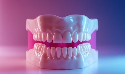 Obraz premium Colorful dental model of teeth structure and alignment