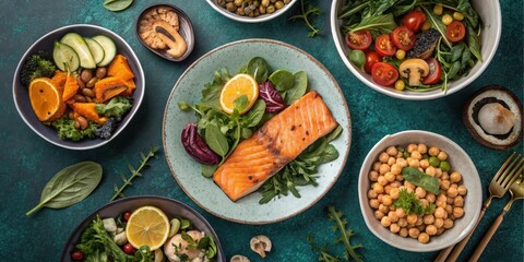 Healthy Meal Preparation A Colorful Array of Nutritious Dishes
