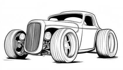 A classic hot rod illustration perfect for car enthusiasts. Ideal for t-shirt designs posters wall art and other merchandise.