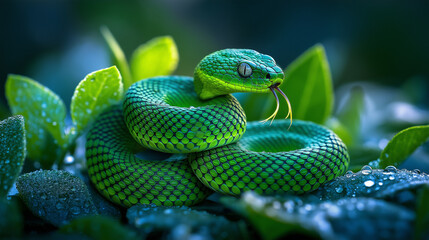 Fototapeta premium Green tree snake.