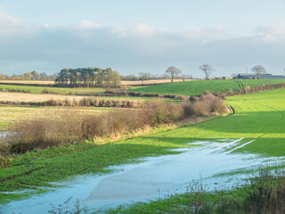 Flooded Scottish farmlands