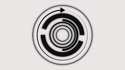 Futuristic interface Hud design, infographic elements like scanning graph or hologram. Tech and science, analysis theme. Available in 4K video render footage. Dark background. Hud icon 