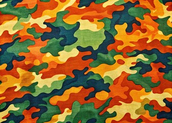 Fototapeta premium Abstract Camouflage Print: Outdoor Fabric Design, Left-Aligned, Copy Space