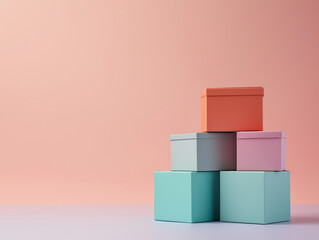 Obraz premium Farbenfrohe Blockstruktur auf sanftem Hintergrund