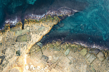 Breathtaking Aerial Shot of Malta's Historic Saltpans