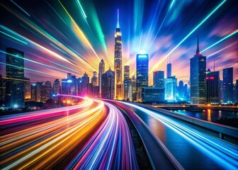 Fototapeta premium Abstract Corporate Change: Long Exposure Light Trails Wallpaper