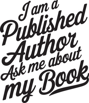 I am a published author ask me about my book T-shirt design Young man reading book at a table