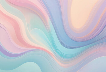 Vibrant abstract design featuring flowing pastel colors in soft swirls, reminiscent of a serene landscape at twilight, capturing the essence of tranquility and creativity