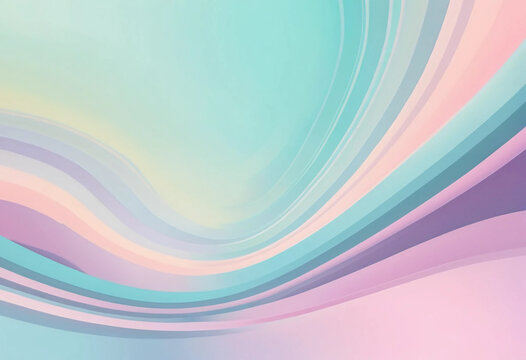 Colorful abstract design featuring soft pastel curves and flowing shapes in shades of blue, pink, and purple creates a serene and calming atmosphere