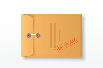 brown top secret envelope closed top view
