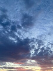 Dramatic afternoon sky with beautiful cloudy natural gradations in the background