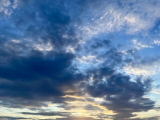 Dramatic afternoon sky with beautiful cloudy natural gradations in the background