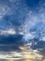 Dramatic afternoon sky with beautiful cloudy natural gradations in the background