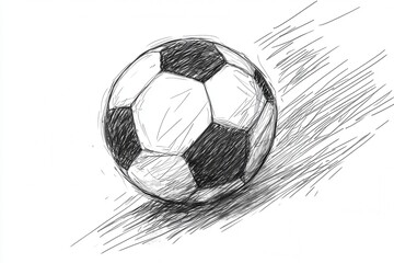 Dynamic Sketch of a Soccer Ball in Motion Hand Drawn Illustration Sport Graphic