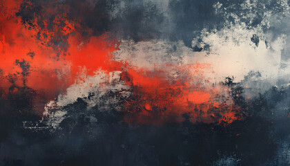 Obraz premium Abstract textured painting with red and grey hues