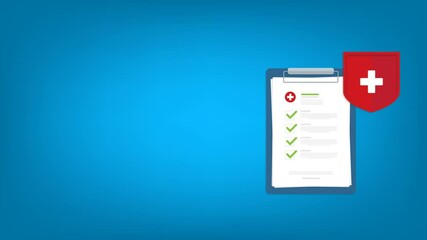 Health insurance contract. HD animation of insurance concept. 