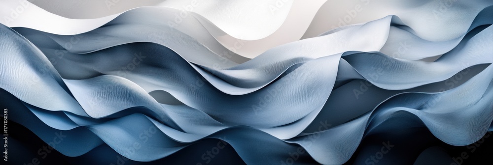 Leinwandbilder abstract representation of undulating waves with varying heights and curves in shades of blue and gr