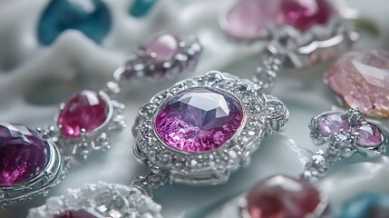 Embedded gemstone accents with a soft inner light