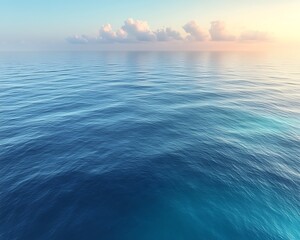 Fototapeta premium Calm ocean at sunrise with clouds.