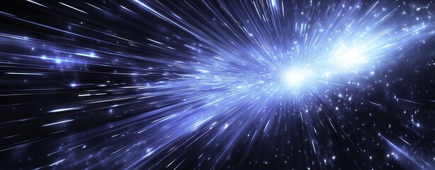 Naklejka premium Dynamic futuristic background with blue light streaks symbolizing fast data transfer speed