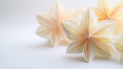 Fototapeta premium Origami Craft Tutorial in Serene Creative Workspace