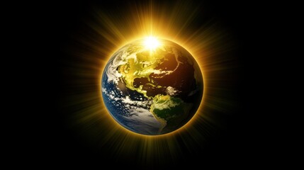 Radiant Earth: A Glowing Celestial Sphere