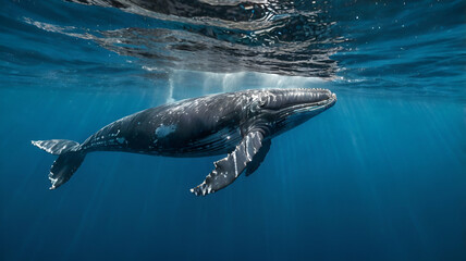 Obraz premium dolphin swimming in the water