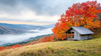 The beautiful fall foliage in Japan paints a vibrant mosaic of reds, oranges, and yellows across the landscape
