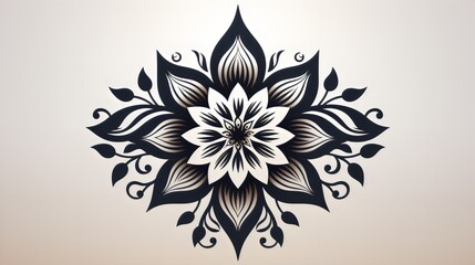 abstract floral tattoo design on white background