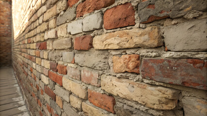  Textured vintage brick wall background with rustic charm