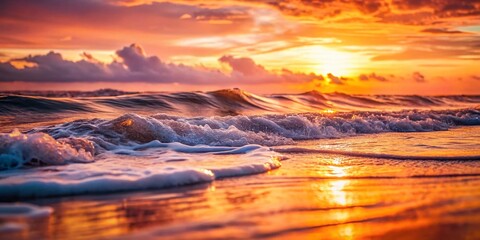 Obraz premium Abstract Peach Cream Night Waves: Smooth, Dreamy Swirling Texture Background