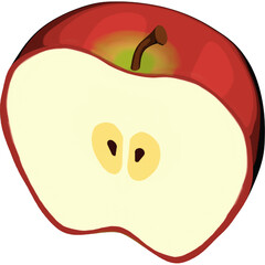 Half Red Apple