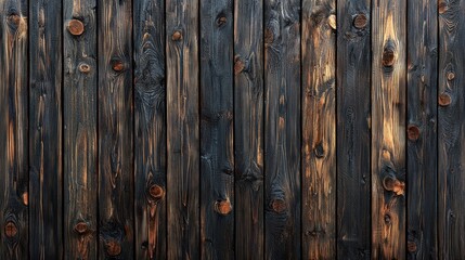 Naklejka premium Burnt wood planks wall background texture for rustic designs
