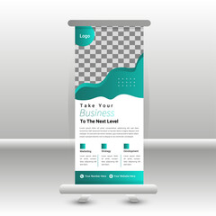 Business agency Corporate roll up banner design or pull up banner template and stand design, advertisement, flyer design, display vector illustration.