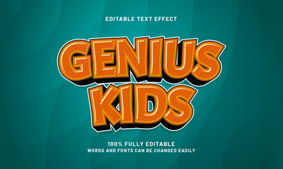 Obraz premium genius kids editable text effects with a kids and game theme