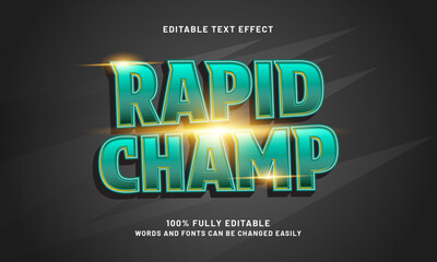 rapid champ editable text effects with a sport and fast theme