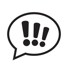 Speech bubble with exclamation mark icon. Exclamation sign icon, important mark, warning speech bubble.